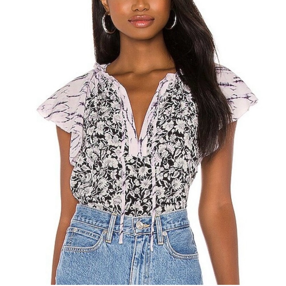 JOIE Brona Floral Black and White Women's Top